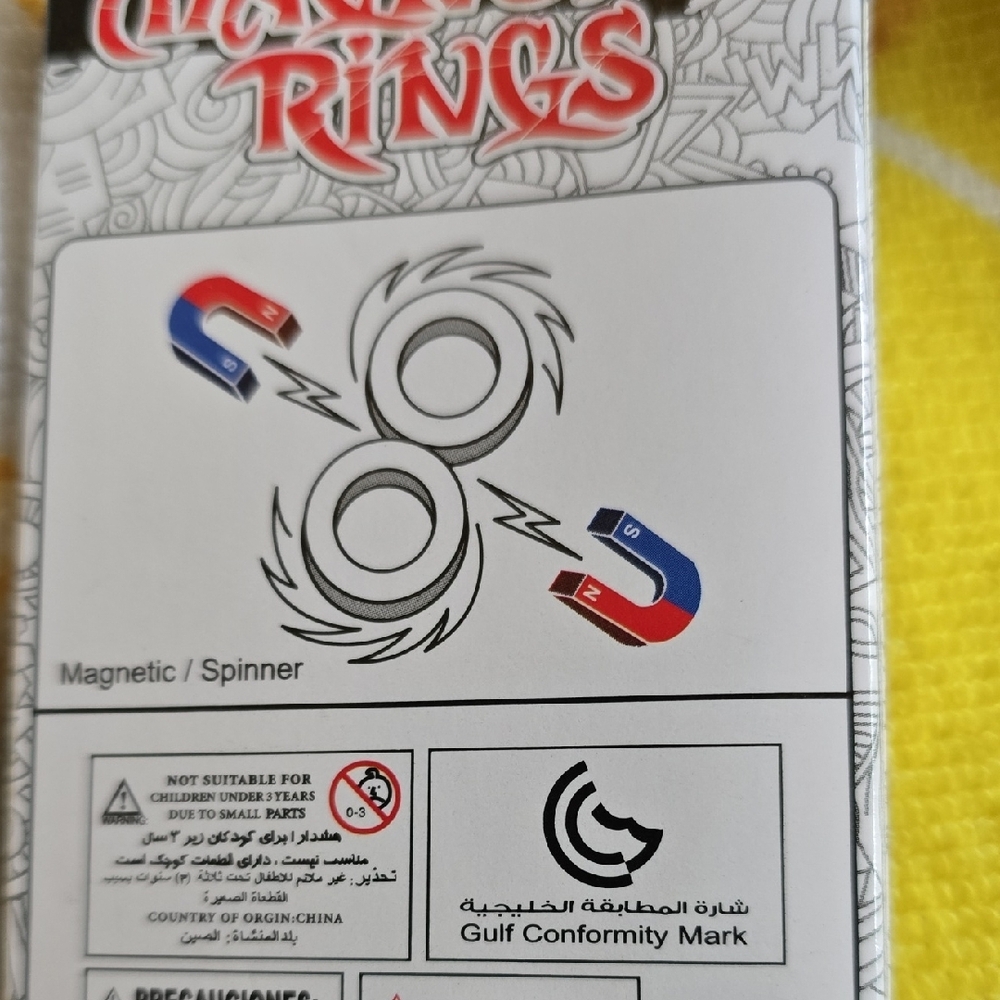 NIB - Magnetic Rings Fidget Unisex Toy with Rainbow Finish - set of 3 - Picture 5 of 5